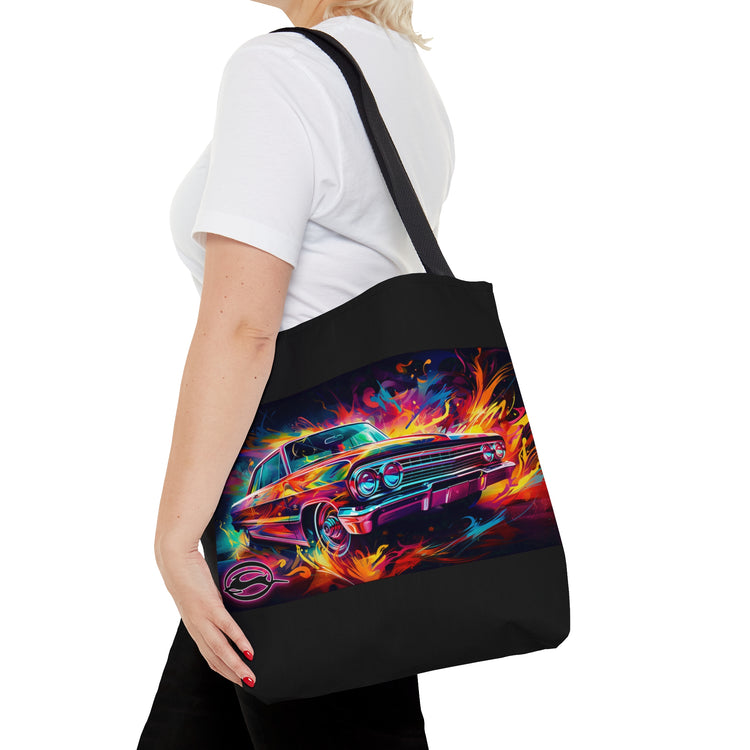 AOP Tote Bag - 1963 Chevrolet Impala Neon Oil Painting Left - Cultura Life Design