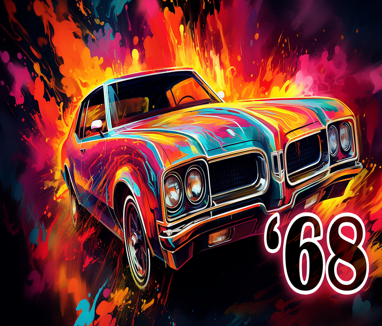 68 Oldsmobile Cutlass Supreme 20 oz Skinny Tumbler Wraps, 6 x Sublimation Designs, Straight tumbler Wrap, Instant Digital Download PNG - Cultura Life Design