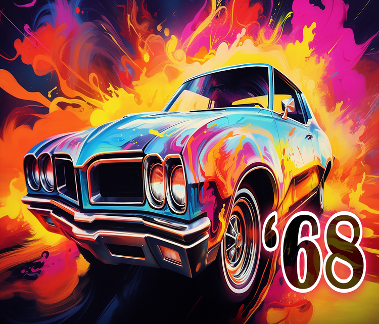 68 Oldsmobile Cutlass Supreme 20 oz Skinny Tumbler Wraps, 6 x Sublimation Designs, Straight tumbler Wrap, Instant Digital Download PNG - Cultura Life Design