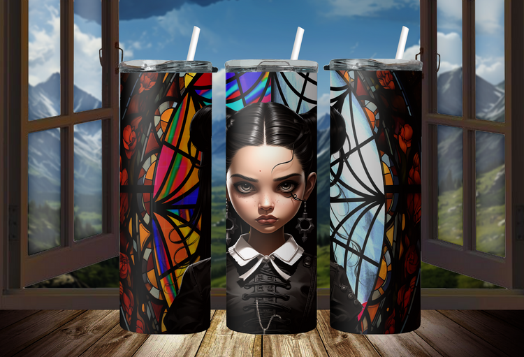Wednesday Addams_Grp2, 20 oz Skinny Tumbler Wraps, 3 x Sublimation Designs, Straight tumbler Wrap, Instant Digital Download PNG - Cultura Life Design