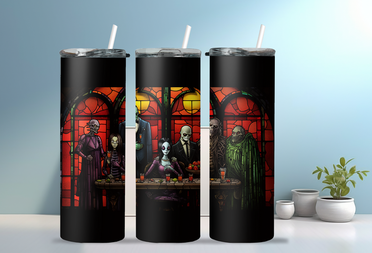 Addams Family 20 oz Skinny Tumbler Wraps, 8 x Sublimation Designs, Straight tumbler Wrap, Instant Digital Download PNG - Cultura Life Design