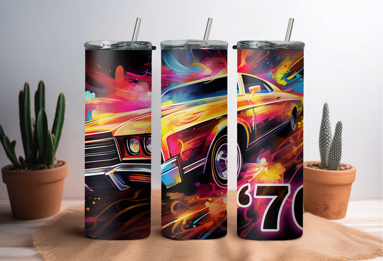 70 Chevrolet Monte Carlo 20 oz Skinny Tumbler Wraps, 6 x Sublimation Designs, Straight tumbler Wrap, Instant Digital Download PNG - Cultura Life Design