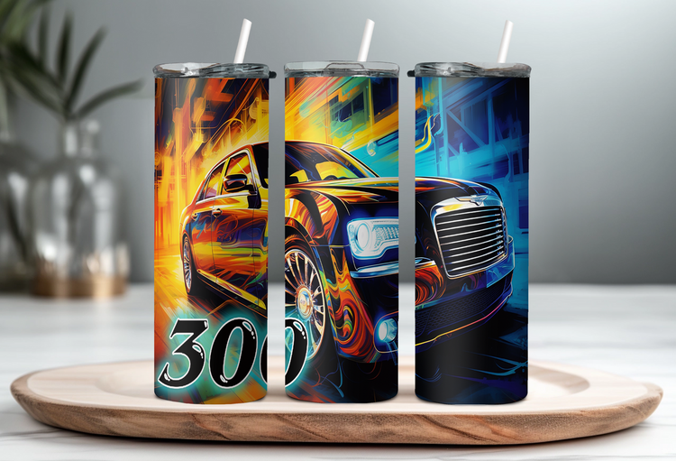 05 Chrysler 300 20 oz Skinny Tumbler Wraps Grp2, 4 x Sublimation Designs, Straight tumbler Wrap, Instant Digital Download PNG - Cultura Life Design