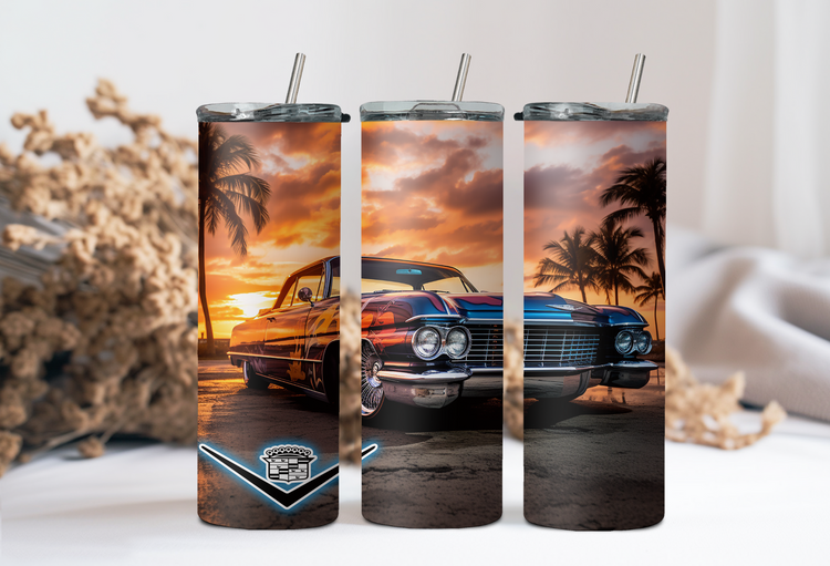 63 Cadillac DeVille 20 oz Skinny Tumbler Wraps Grp2, 4 x Sublimation Designs, Straight tumbler Wrap, Instant Digital Download PNG - Cultura Life Design