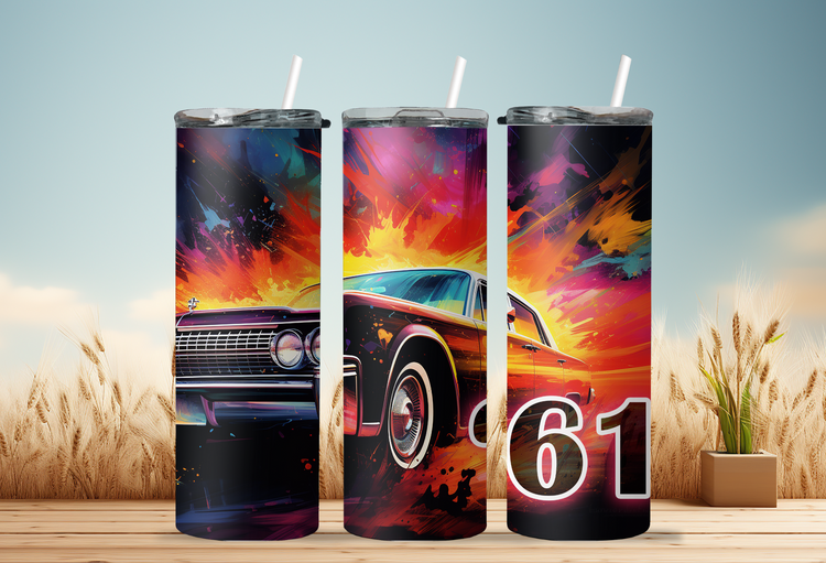 61 Lincoln Continental 20 oz Skinny Tumbler Wraps, 6 x Sublimation Designs, Straight tumbler Wrap, Instant Digital Download PNG - Cultura Life Design