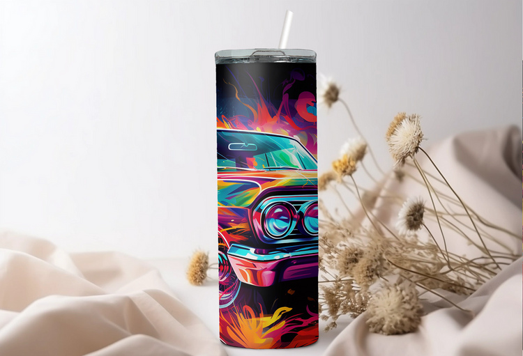 64 Chevy Impala 20 oz Skinny Tumbler Wraps, 4 x Sublimation Designs, Straight tumbler Wrap, Instant Digital Download PNG - Cultura Life Design