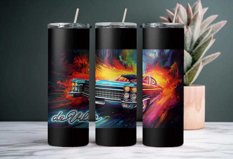 63 Cadillac DeVille 20 oz Skinny Tumbler Wraps Grp1, 4 x Sublimation Designs, Straight tumbler Wrap, Instant Digital Download PNG - Cultura Life Design