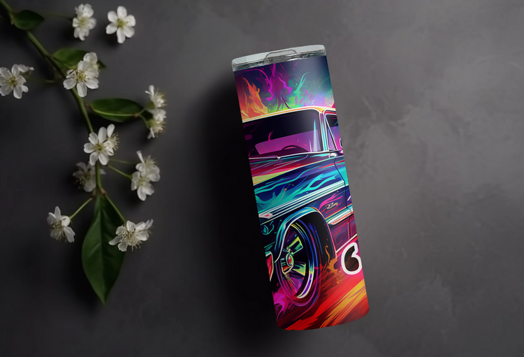 64 Chevy Impala 20 oz Skinny Tumbler Wraps, 4 x Sublimation Designs, Straight tumbler Wrap, Instant Digital Download PNG - Cultura Life Design