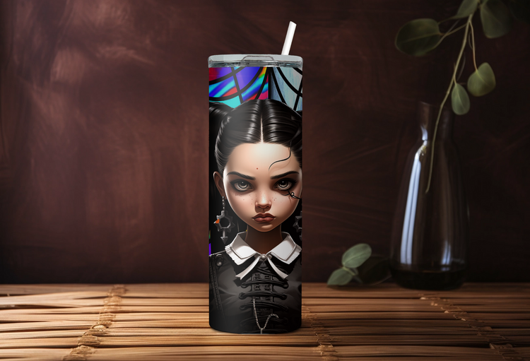 Wednesday Addams_Grp2, 20 oz Skinny Tumbler Wraps, 3 x Sublimation Designs, Straight tumbler Wrap, Instant Digital Download PNG - Cultura Life Design