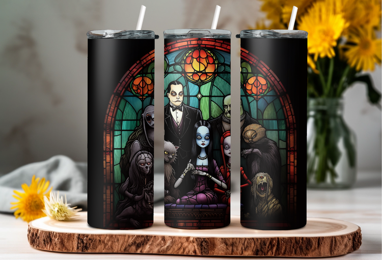 Addams Family 20 oz Skinny Tumbler Wraps, 8 x Sublimation Designs, Straight tumbler Wrap, Instant Digital Download PNG - Cultura Life Design