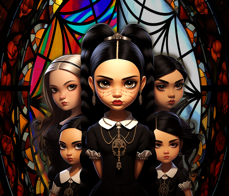 Wednesday Addams_Grp2, 20 oz Skinny Tumbler Wraps, 3 x Sublimation Designs, Straight tumbler Wrap, Instant Digital Download PNG - Cultura Life Design