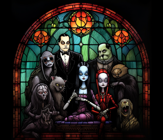 Addams Family 20 oz Skinny Tumbler Wraps, 8 x Sublimation Designs, Straight tumbler Wrap, Instant Digital Download PNG - Cultura Life Design