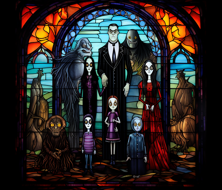 Addams Family 20 oz Skinny Tumbler Wraps, 8 x Sublimation Designs, Straight tumbler Wrap, Instant Digital Download PNG - Cultura Life Design