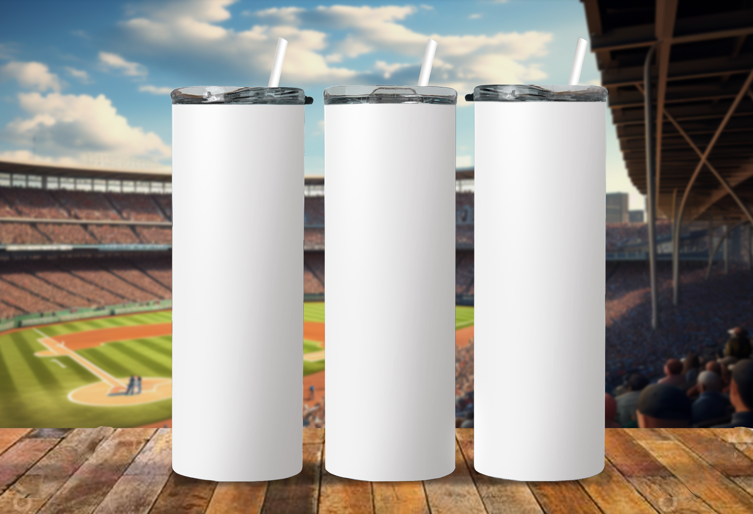 4 Different Tumbler Mock Ups with Baseball Field Backgrounds, PNG - Edit in CANVA, Photoshop, and More | 4 Backgrounds Mock Up Tumbler - Cultura Life Design