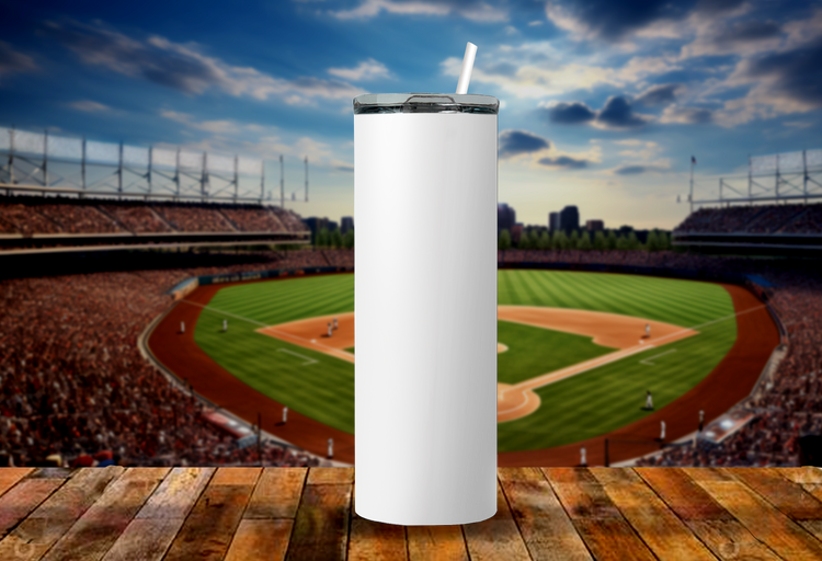 3 Different Single Tumbler Mock Ups with Baseball Diamond Backgrounds, PNG - Edit in CANVA, Photoshop & More | 3 Backgrounds Mock Up Tumbler - Cultura Life Design