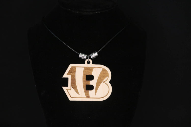 Sports Necklace, Laser Engraved Wood Pendant, NFL, MBL, NBA Inspired Fan Art - Cultura Life Design