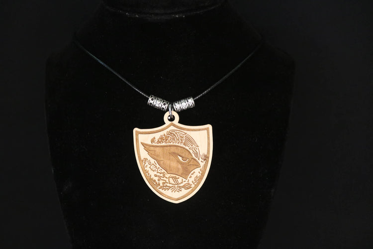 Sports Necklace, Laser Engraved Wood Pendant, NFL, MBL, NBA Inspired Fan Art - Cultura Life Design