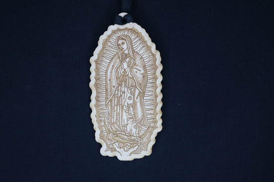Religious Wood Engraved Ornament, rear-view mirror Hanging Decoration - Cultura Life Design