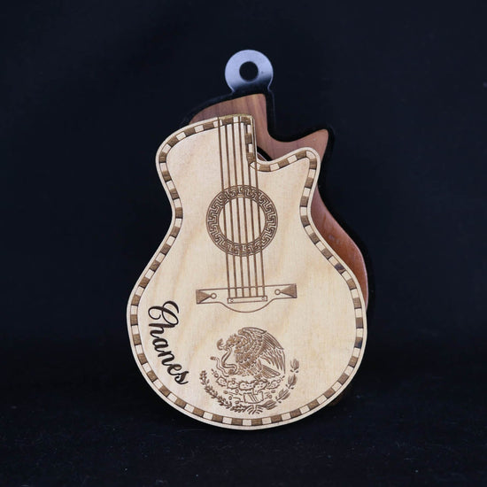 Personalized Mariachi Guitar Wooden Box Pick Holder - Cultura Life Design