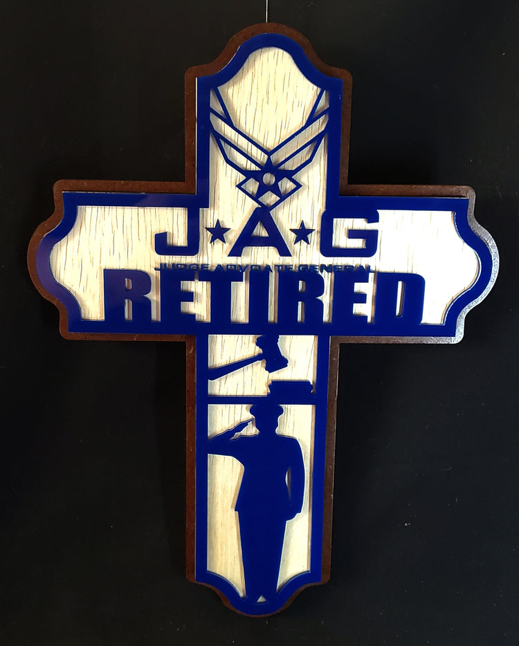Acrylic and Wood Military Religious Cross - Cultura Life Design