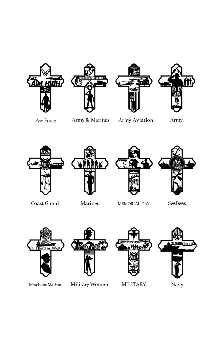 Acrylic and Wood Military Religious Cross - Cultura Life Design
