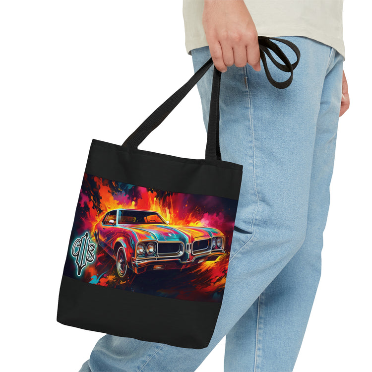 AOP Tote Bag - 1968 Oldsmobile Cutlass Supreme Neon Oil Painting Left - Cultura Life Design