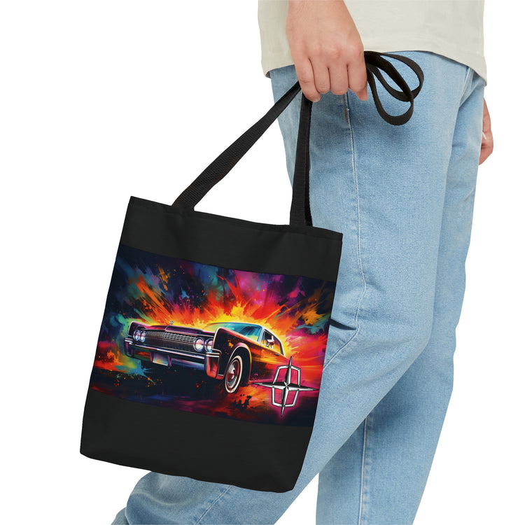 AOP Tote Bag - 1961 Lincoln Continental Neon Oil Painting Right - Cultura Life Design