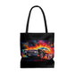 AOP Tote Bag - 1961 Lincoln Continental Neon Oil Painting Right - Cultura Life Design