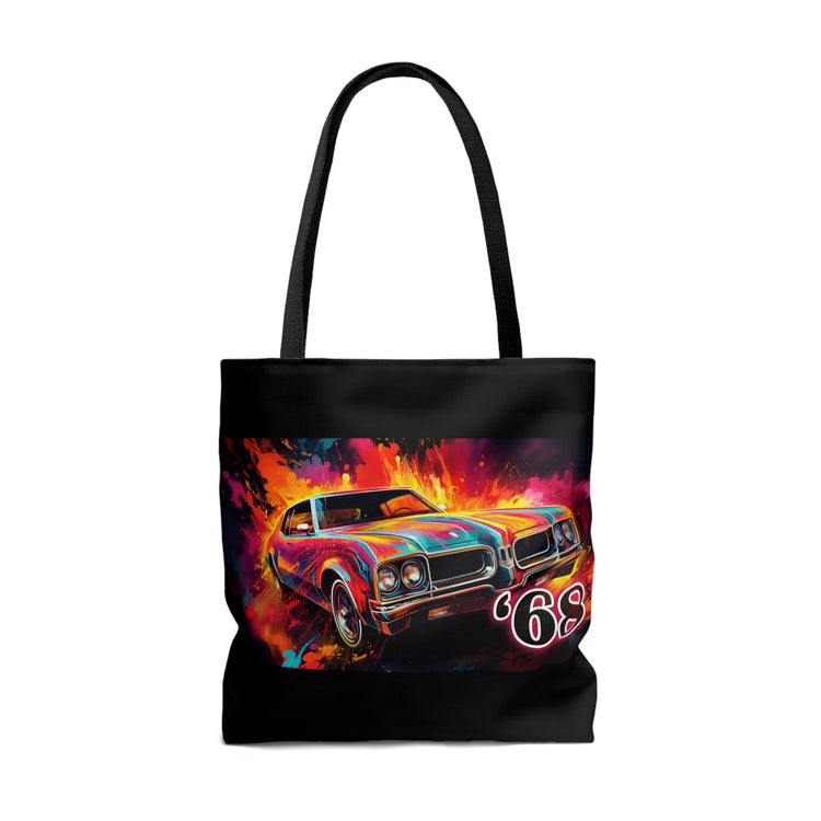 AOP Tote Bag - 1968 Oldsmobile Cutlass Supreme Neon Oil Painting Left - Cultura Life Design