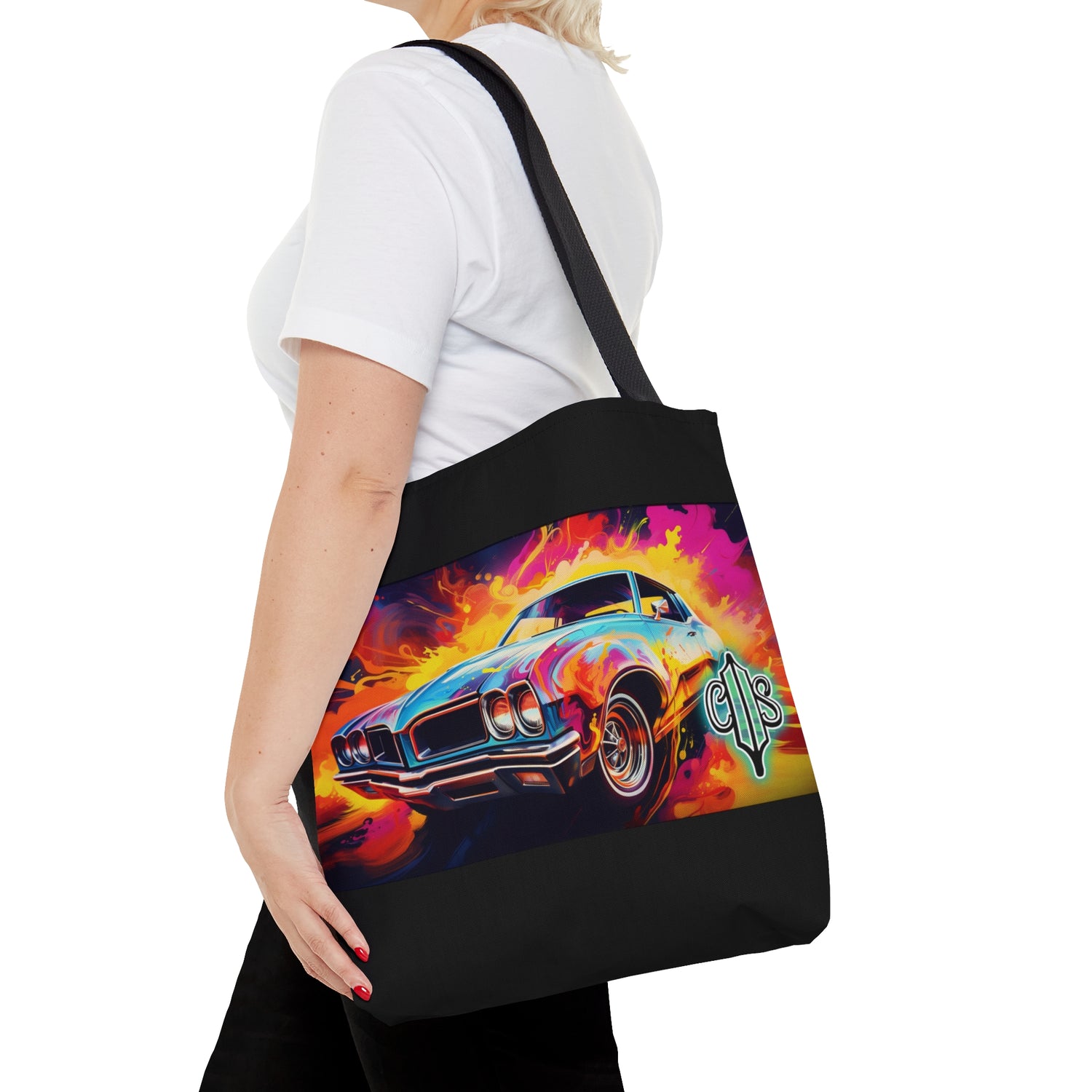 AOP Tote Bag - 1968 Oldsmobile Cutlass Supreme Neon Oil Painting Right - Cultura Life Design