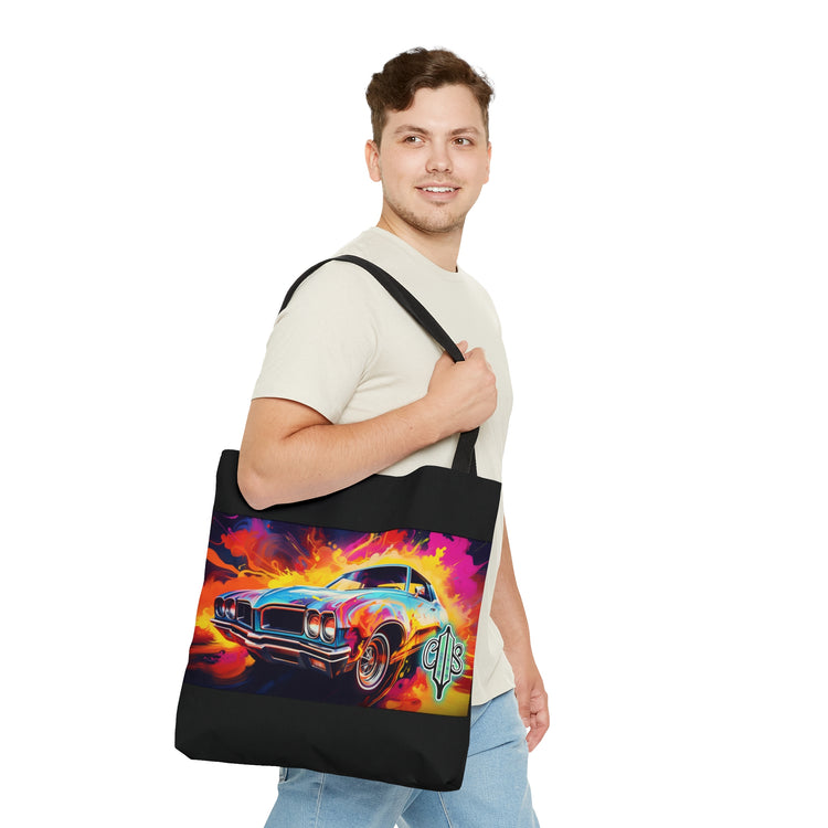 AOP Tote Bag - 1968 Oldsmobile Cutlass Supreme Neon Oil Painting Right - Cultura Life Design