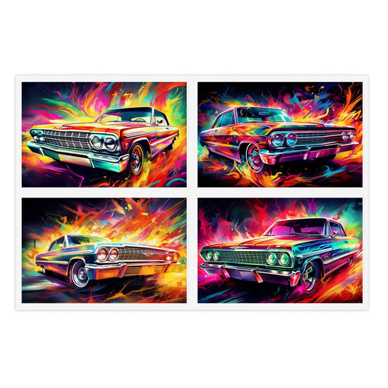 1964 Chevy Impala Lowrider Style Sticker Sheets (Set of 4) - Cultura Life Design