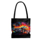 AOP Tote Bag - 1961 Lincoln Continental Neon Oil Painting Right - Cultura Life Design