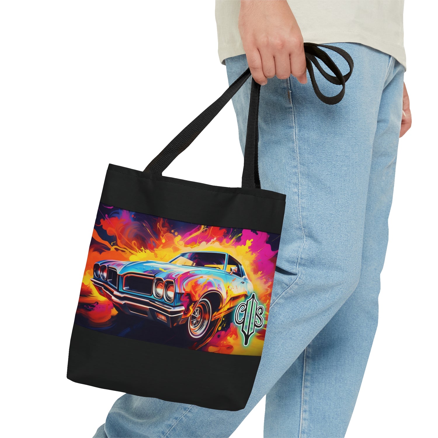 AOP Tote Bag - 1968 Oldsmobile Cutlass Supreme Neon Oil Painting Right - Cultura Life Design