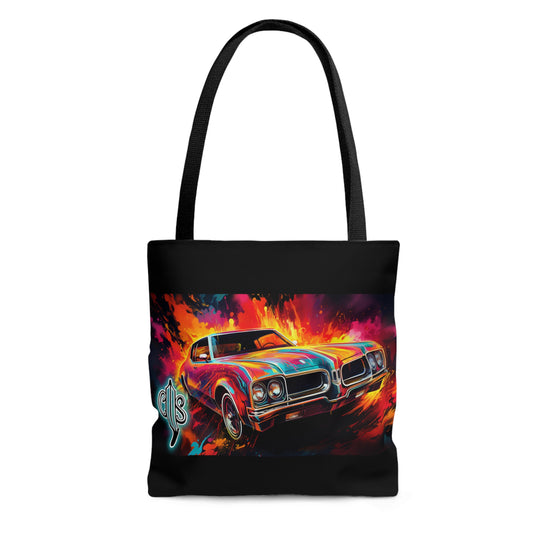 AOP Tote Bag - 1968 Oldsmobile Cutlass Supreme Neon Oil Painting Left - Cultura Life Design