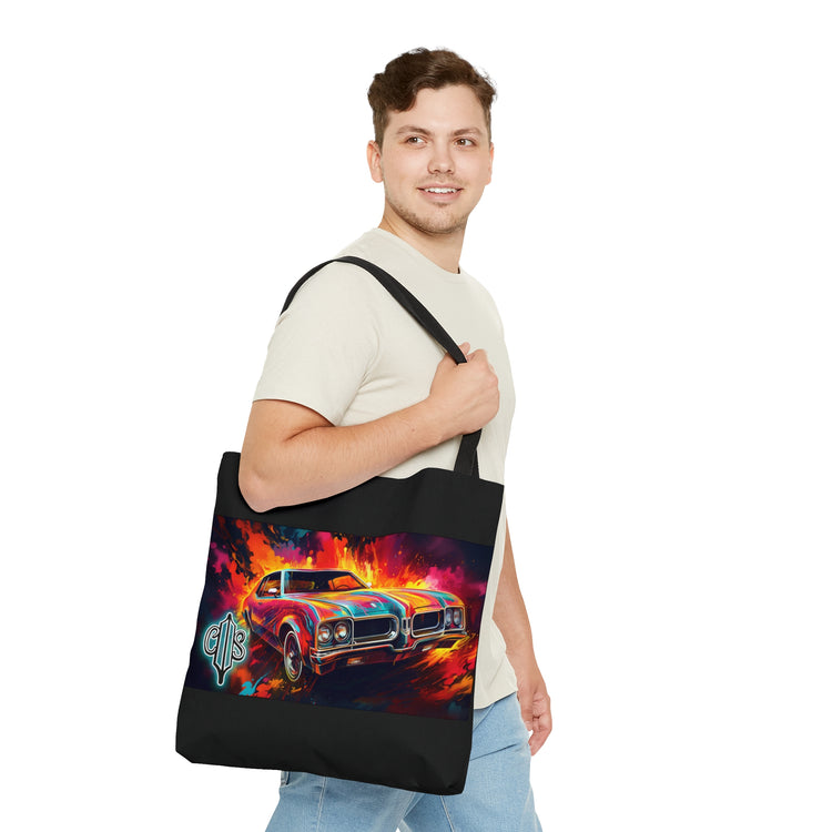 AOP Tote Bag - 1968 Oldsmobile Cutlass Supreme Neon Oil Painting Left - Cultura Life Design