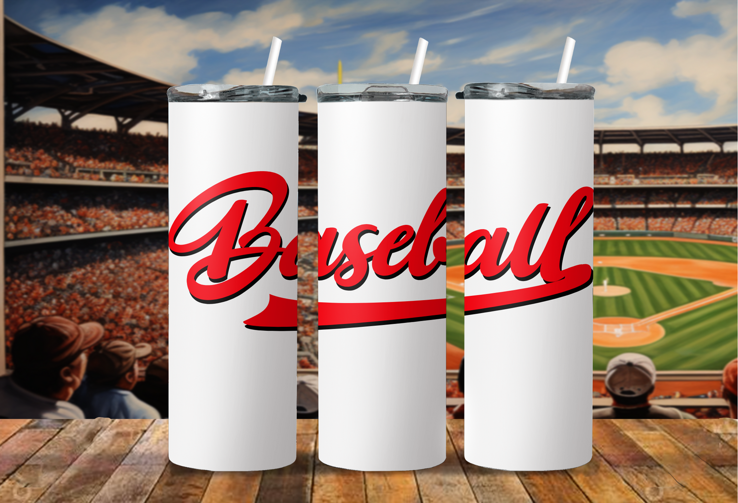 4 Different Tumbler Mock Ups with Baseball Field Backgrounds, PNG - Edit in CANVA, Photoshop, and More | 4 Backgrounds Mock Up Tumbler - Cultura Life Design