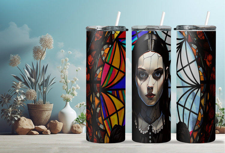 Wednesday Addams_Grp1, 20 oz Skinny Tumbler Wraps, 6 x Sublimation Designs, Straight tumbler Wrap, Instant Digital Download PNG - Cultura Life Design