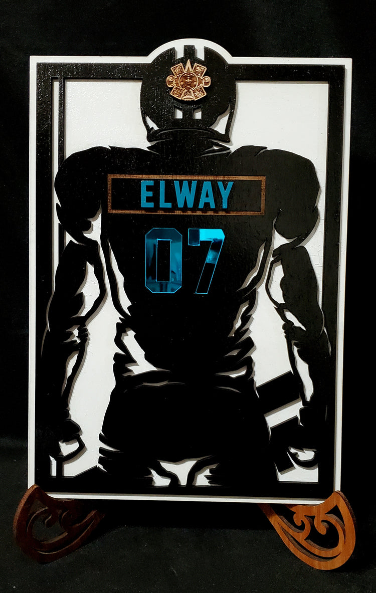 Sports Football Jersey Wood Engraved Wall Plaques, NFL Inspired Fan Art - Cultura Life Design