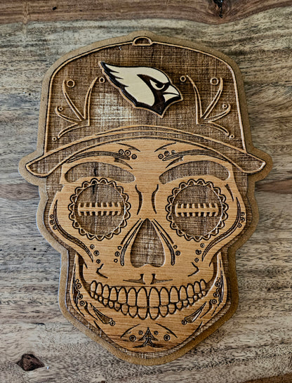 NFL Inspired Laser Engraved Wooden Rearview Mirror Ornament