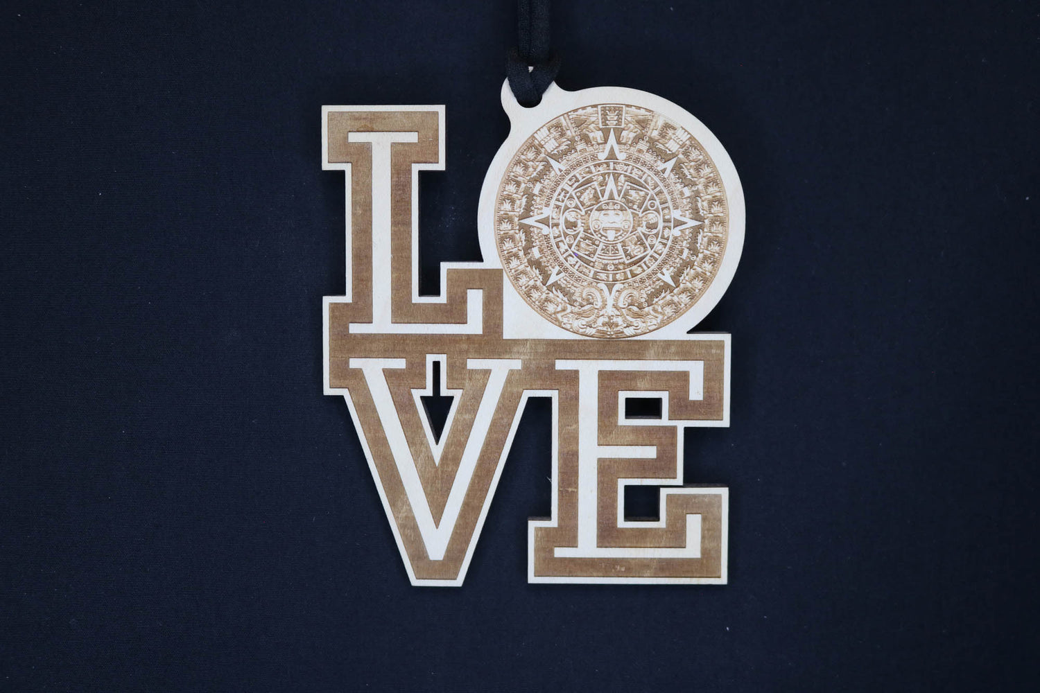 Aztec Inspired Wood Engraved Decoration, Vehicle Rear View Mirror Ornaments - Cultura Life Design