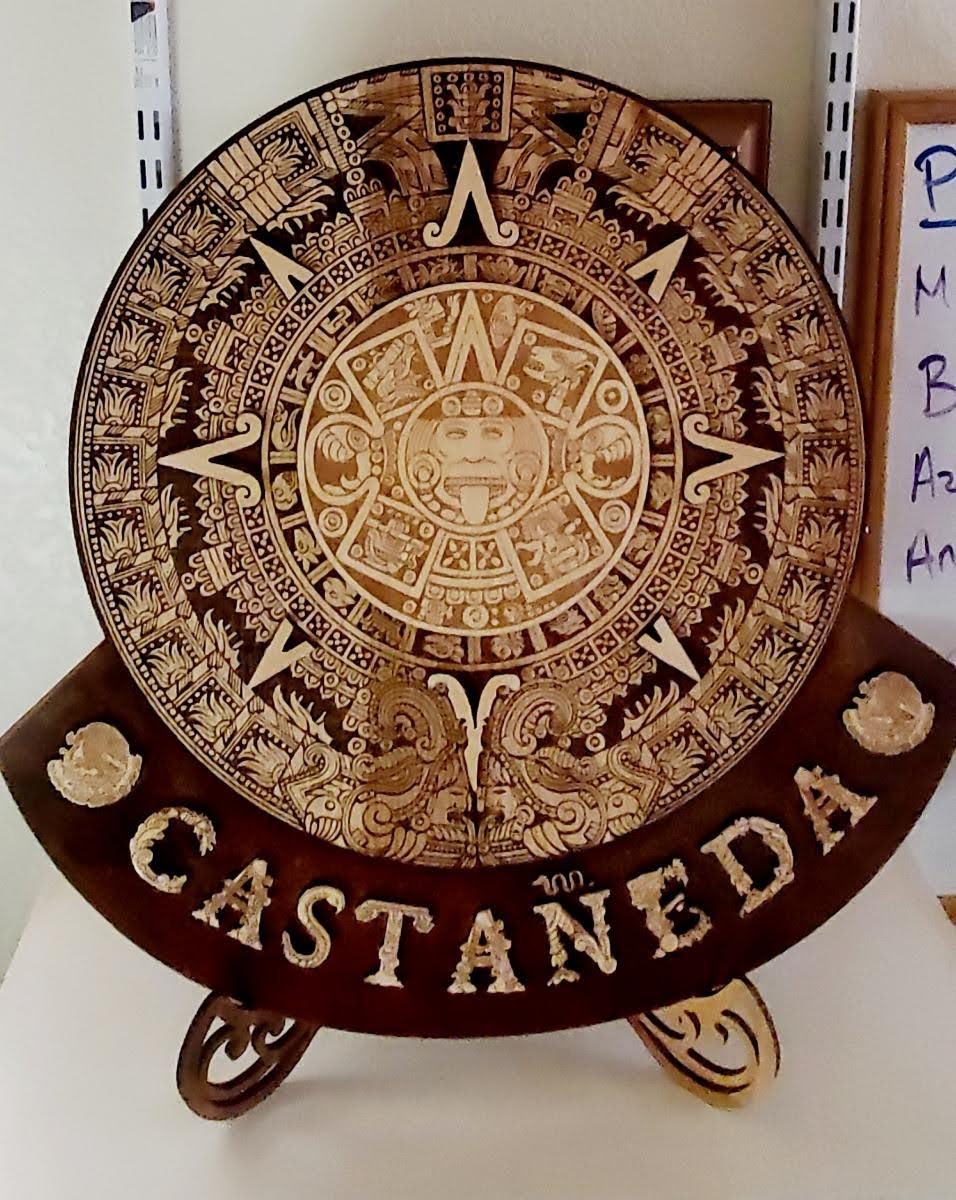 Personalized Aztec Calendar Wood Engraved Sign, Cultural Art - Cultura Life Design