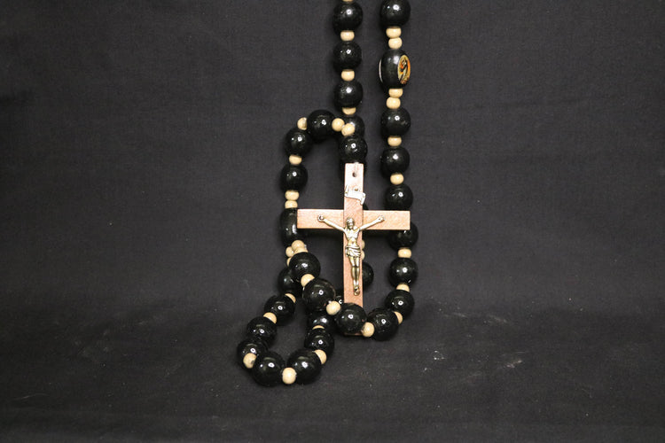 Religious Wall Rosary, Large Wood Rosary, Wood Rosaries Mexican Art - Cultura Life Design