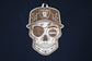 Football Sugar Skull Wood Engraved Ornament, NFL inspired fan Art, rear-view mirror Hanging Decoration - Cultura Life Design