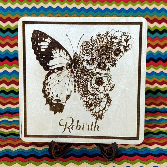 Butterfly Wood Engraved Coasters, Set of 5 - Cultura Life Design
