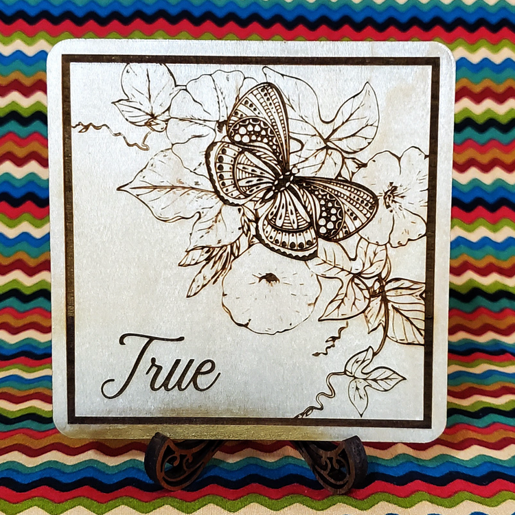 Butterfly Wood Engraved Coasters, Set of 5 - Cultura Life Design