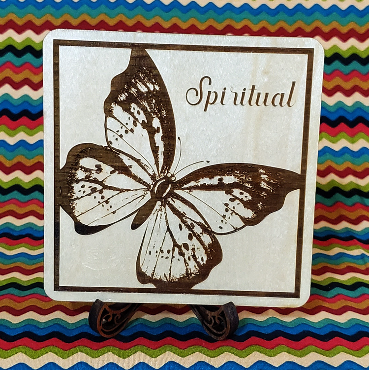 Butterfly Wood Engraved Coasters, Set of 5 - Cultura Life Design