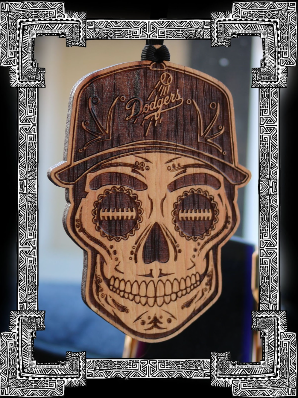 Baseball Sugar Skull Rearview Mirror Ornament - Show Your Team Spirit! –  Cultura Life Design